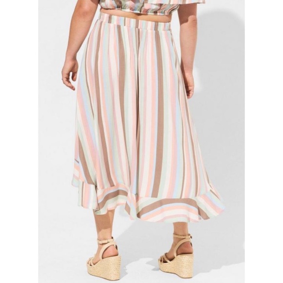 🆕 Striped Midi Challis Off Shoulder Dress Skirt Top Set 2 2X 18 20 NWT Torrid - Picture 5 of 7